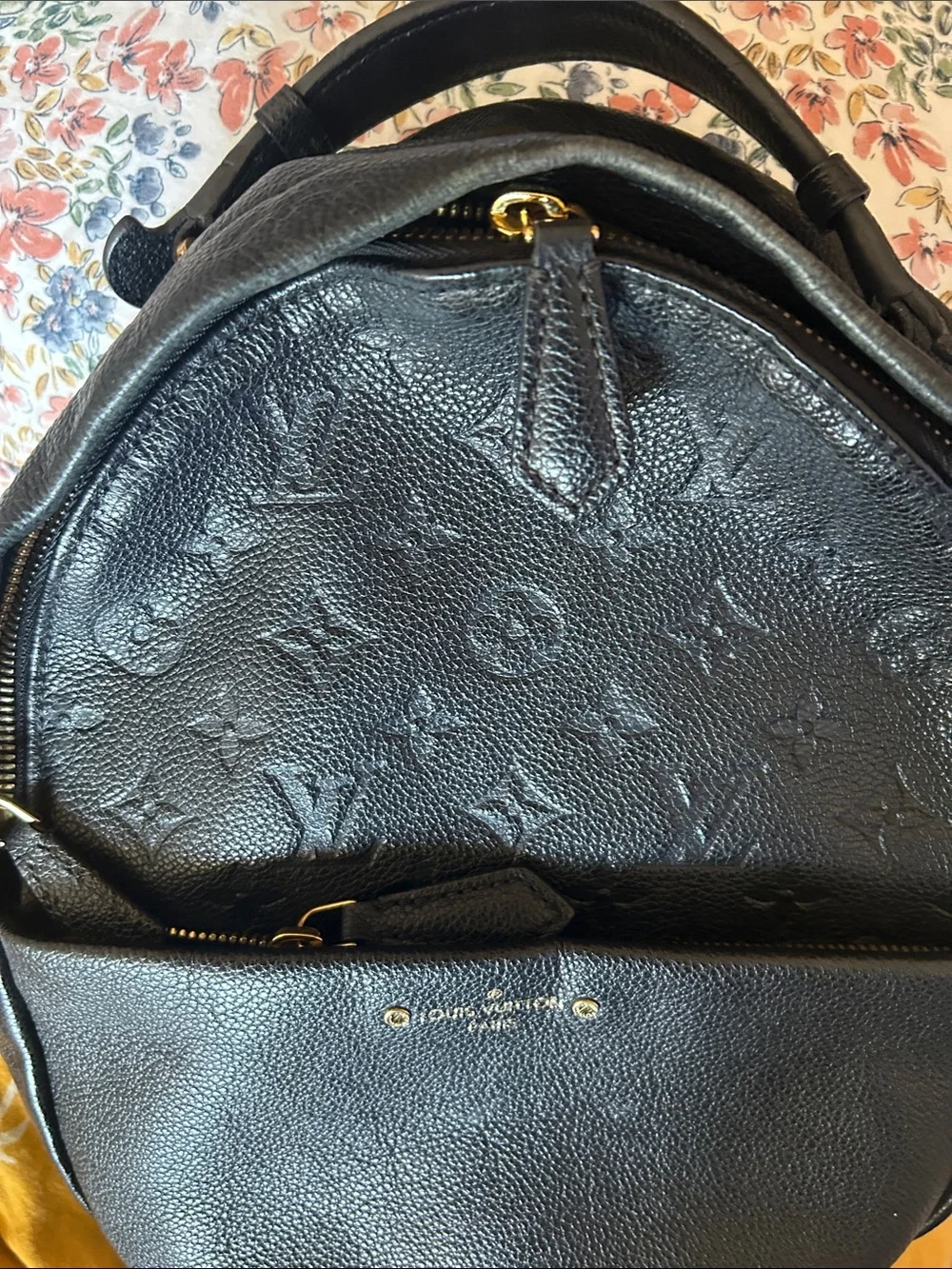 Louis Vuitton Black Monogram Empreinte Mini Backpack with Gold Hardware